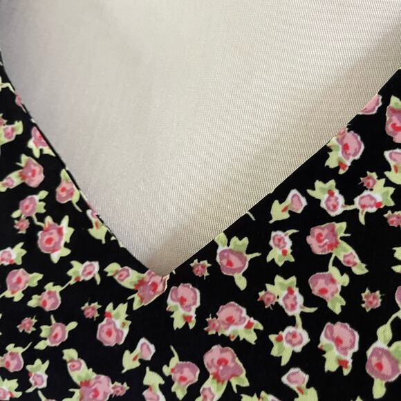 Vtg Y2K 2000s Ditsy Floral Print V Neck Maxi Dress Plus Sz 20W Cottagecore - Picture 3 of 10